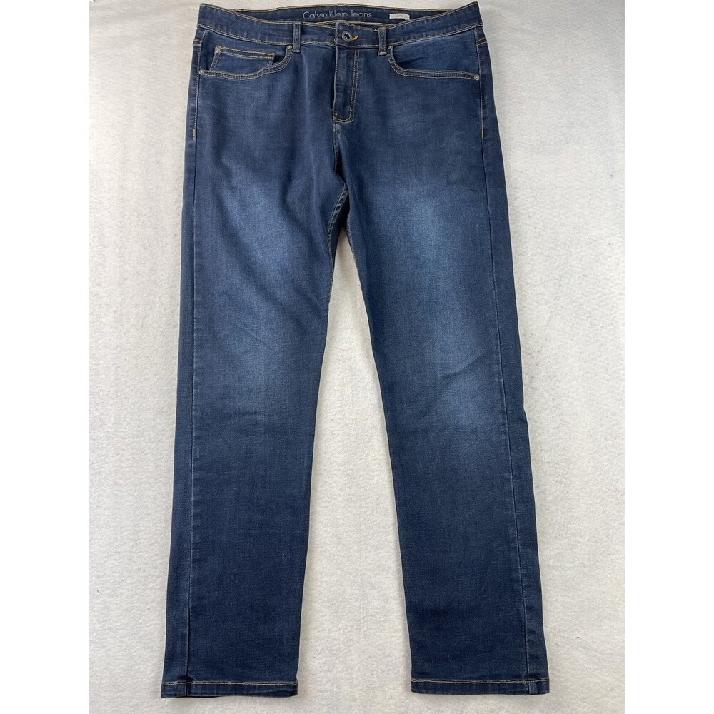 Calvin Klein Men’s Skinny Blue W34xL30 Skinny Fit Stretch Denim Jeans